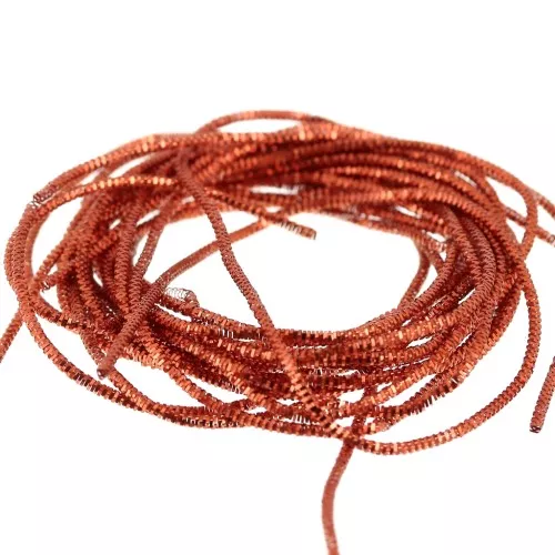 Caña rizada para bordar - Broches y bisutería bordada 1 mm - Naranja óxido x5g