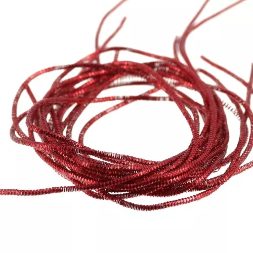 Caña rizada para bordar - Broches y bisutería bordada 1 mm - Rojo x5g