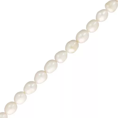 Arroz con perlas de agua dulce 13x11 mm - Grado A - Blanco x 38cm