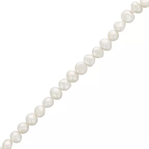 Perlas barrocas irregulares de agua dulce - 7x8 mm Grado AA - Blancas x35cm