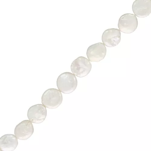 Perlas de agua dulce irregulares - palet redondo 12 mm - Grado AA+ - Blanco x41cm