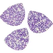 Colgante Geométrico Acetato 35x45 mm - Violeta Moteado - Crema x1