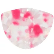 Colgante Geométrico de Acetato 35x45 mm - Terrazo Transparente - Rosa - Blanco x1