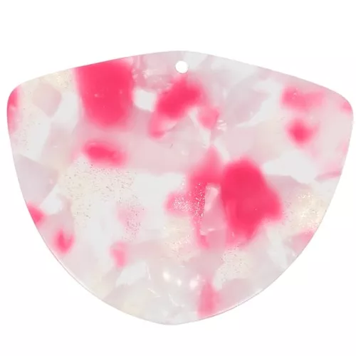 Colgante Geométrico de Acetato 35x45 mm - Terrazo Transparente - Rosa - Blanco x1