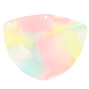 Colgante geométrico de acetato 35x45 mm - Coral jaspeado - Amarillo - Perla azul x1|raw }}