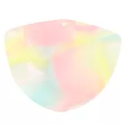 Colgante geométrico de acetato 35x45 mm - Coral jaspeado - Amarillo - Perla azul x1