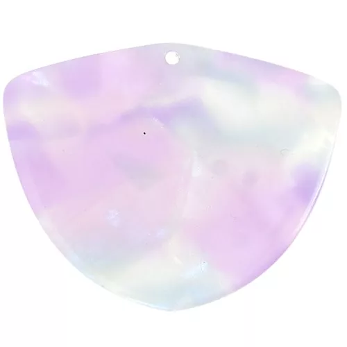 Colgante geométrico de acetato 35x45 mm - Lila efecto sirena x1