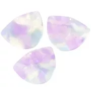 Colgante geométrico de acetato 35x45 mm - Lila efecto sirena x1