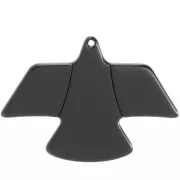 Colgante acrílico opaco águila 35x50 mm - Negro x1