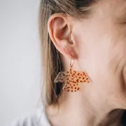 Colgante águila 35x50mm acetato transparente - Marmoleado brillante Terre d'ombre x1