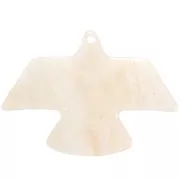 Colgante águila acetato opaco 25x35,5 mm - Beige jaspeado brillo nacarado x1