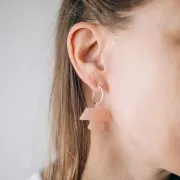 Colgante águila acetato opaco 25x35,5 mm - Beige jaspeado brillo nacarado x1