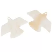 Colgante águila acetato opaco 25x35,5 mm - Beige jaspeado brillo nacarado x1