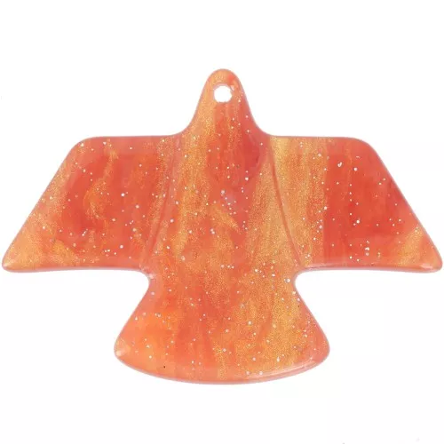 Colgante águila acetato opaco 25x35,5 mm - Brillo Dorado jaspeado x1