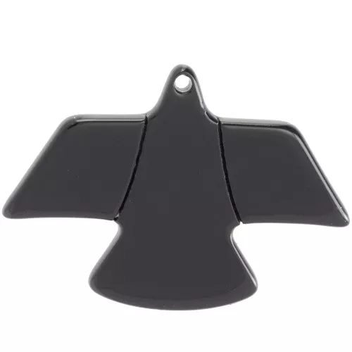 Colgante acrílico opaco águila 25x35,5 mm - Negro x1