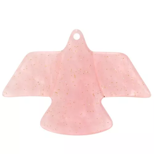 Colgante Águila Jaspeado Opaco Rosa Claro Perla Purpurina 25x35.5mm x1