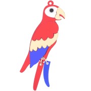 Colgante Loro 68x19mm Plexiglas - Efecto Espejo - Rojo - Azul - Dorado x1|raw }}