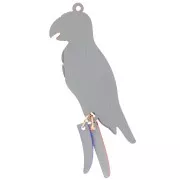 Colgante Loro 68x19mm Plexiglas - Efecto Espejo - Rojo - Azul - Dorado x1