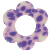 Colgante Flor de Acetato 18 mm - Violeta Moteado - Crema x1|raw }}