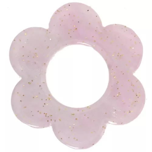 Colgante Flor de Acetato 18 mm - Brillo Lila jaspeado x1