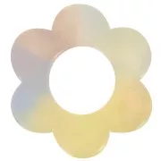 Colgante Flor Acetato 18 mm - Carey - Amarillo - Perla Naranja x1