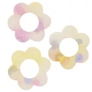 Colgante Flor de Acetato 18 mm - Terrazo Translúcido - Rosa - Violeta x1