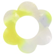 Colgante flor acetato 18 mm - Carey - Blanco nacarado - Amarillo fluorescente x1|raw }}