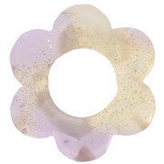 Colgante Flor Acetato 18 mm - Carey - Malva - Blanco Nacarado x1