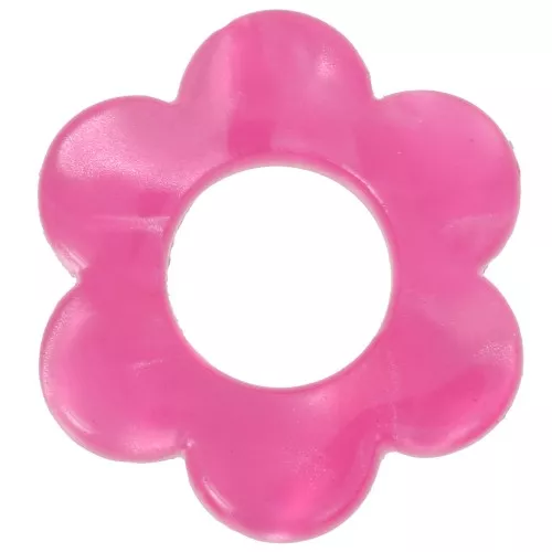 Colgante Flor de Acetato 18 mm - Mármol Frambuesa Nacarado x1