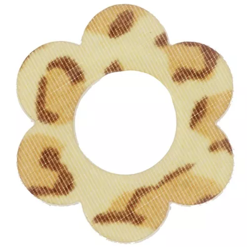 Colgante Flor Acrílico 18 mm - Beige Guepardo - Marrón Claro x1