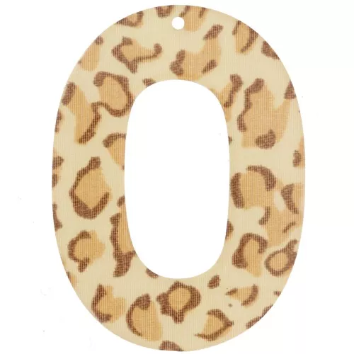 Colgante Acrílico Hueco Oval 47x34 mm - Beige Guepardo - Marrón Claro x1
