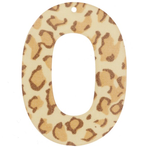Colgante acrílico hueco oval 47x34 mm - Guepardo beige - Marrón claro x1