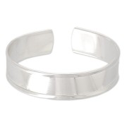 Base pulsera latón con reborde curvado 15 mm plateado x1|raw }}