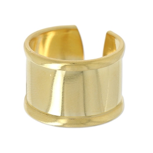 Anillo de láton con reborde curvado 15 mm Dorado con oro finox1