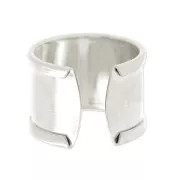 Anillo de latón con reborde curvado 15 mm plateado x1