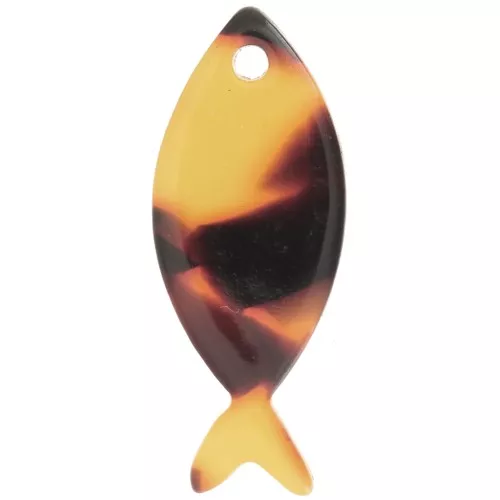 Colgante Pez de Acetato 25x10 mm - Carey - Marrón - Negro x1