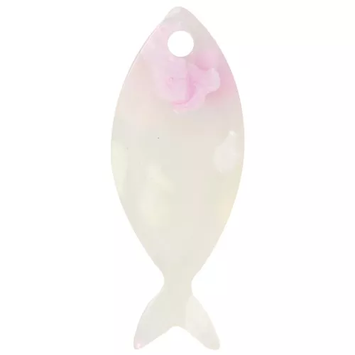 Colgante Pez de Acetato 25x10 mm - Terrazo Translúcido - Rosa - Violeta x1