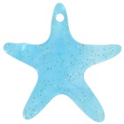Colgante estrella de mar 20 mm en acetato - Turquesa jaspeado purpurina x1|raw }}