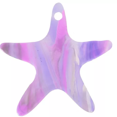 Colgante estrella de mar acetato 20 mm - Malva jaspeado - Gris x1