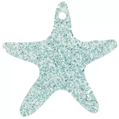 Colgante Estrella de Mar Acrílico 20 mm - Brillo Esmerilado Azul x1