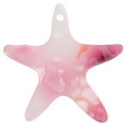 Colgante estrella de mar acetato 20 mm - Rosa moteado - Blanco nacarado x1|raw }}