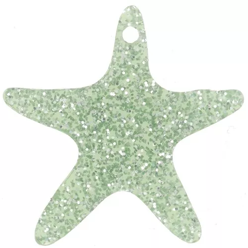 Colgante Estrella de Mar Acrílico 20 mm - Verde Musgo Brillante x1