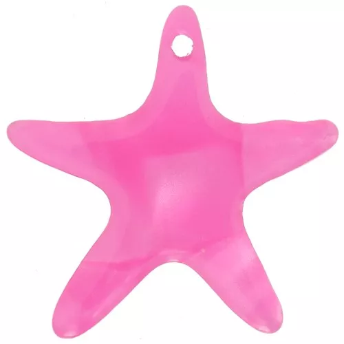 Colgante estrella de mar de acetato transparente 20 mm - Marbled Raspberry Pearl x1