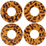 Colgante Donuts de acetato de 20 mm - Marrón terrazo - Negro x1