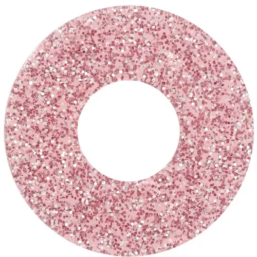 Colgante donut acrílico 20 mm - Purpurina Rosa viejo x1