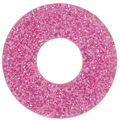 Colgante Donuts acrílico 20 mm - Purpurina rosa x1