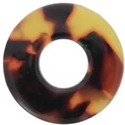 Colgante Donuts de acetato de 20 mm - carey - marrón - negro x1