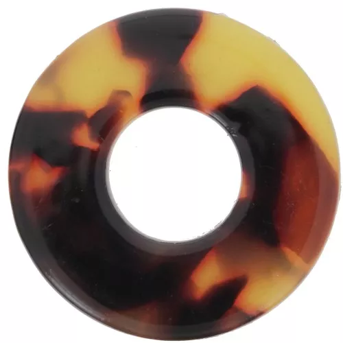 Colgante Donuts de acetato de 20 mm - carey - marrón - negro x1