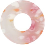 Colgante Donuts de acetato de 20 mm - Rosa moteado - Blanco nacarado x1