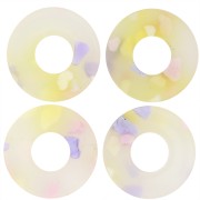 Colgante Donuts Acetato 20 mm - Terrazo Translúcido - Rosa - Violeta x1